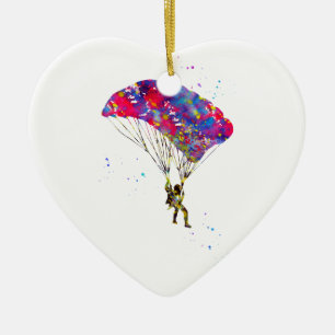 Fallschirmspringer Keramik Ornament