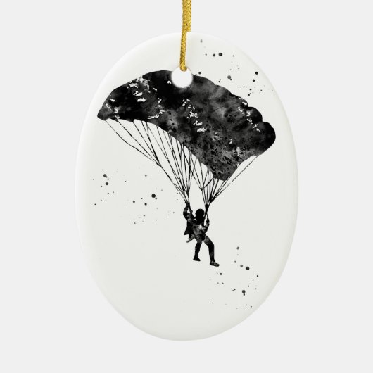Fallschirmspringer Keramik Ornament (Vorne)