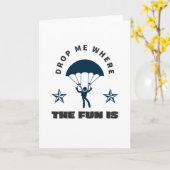 Fallschirmspringer Parachutist Karte (Gelbe Blume)