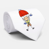 Fallschirmspringer-Stickfigur Krawatte (Gerollt)