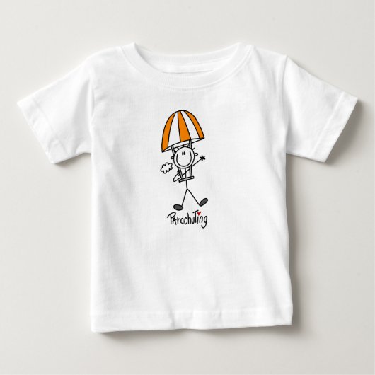 Fallschirmspringer-Strichmännchen Baby T-shirt (Vorderseite)