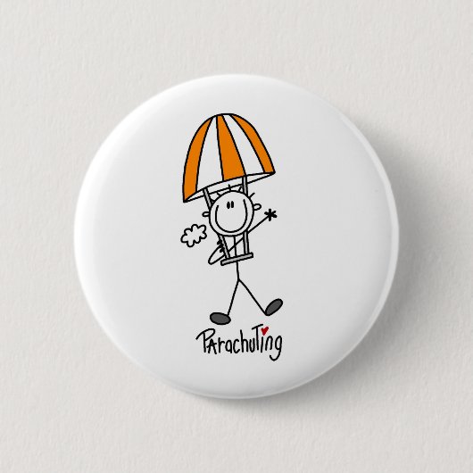 Fallschirmspringer-Strichmännchen Button (Vorderseite)