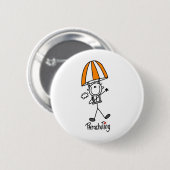 Fallschirmspringer-Strichmännchen Button (Vorne & Hinten)