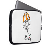 Fallschirmspringer-Strichmännchen Laptopschutzhülle (Vorne Rechts)
