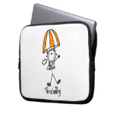 Fallschirmspringer-Strichmännchen Laptopschutzhülle (Vorderseite Links)