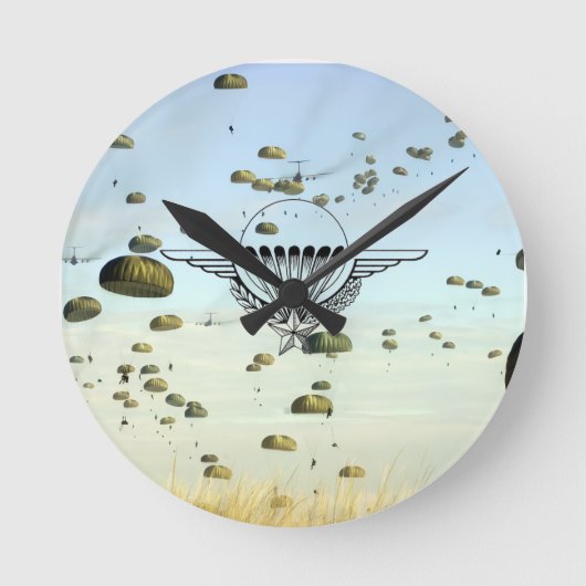 Fallschirmspringer-Uhr Runde Wanduhr (Vorderseite)