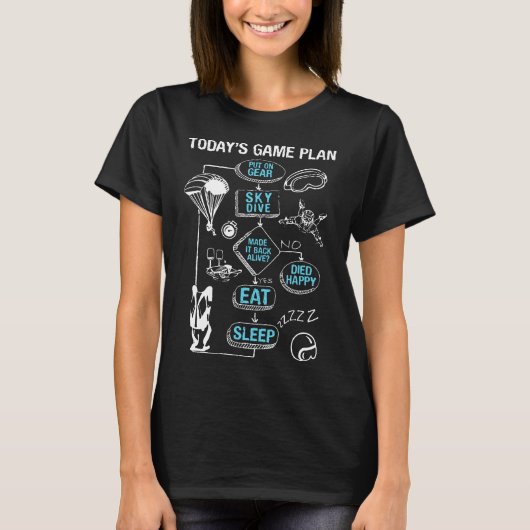 Fallschirmsprung-Spielplan T-Shirt (Vorderseite)
