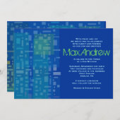 FALLSTARS & SQUARES Bar Bat Mitzvah Einladung (Vorne/Hinten)