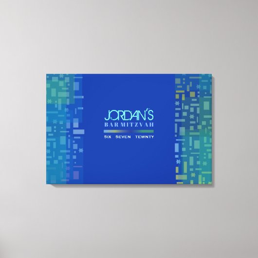 FALLSTARS & SQUARES BAT Mitzvah Sign in Board Leinwanddruck (Vorderseite)