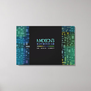 FALLSTARS & SQUARES BAT Mitzvah Sign in Board Leinwanddruck