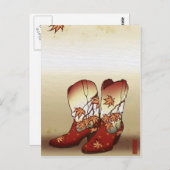 Fallstiefel mit Ahornleaf-Motif Postkarte (Vorne/Hinten)