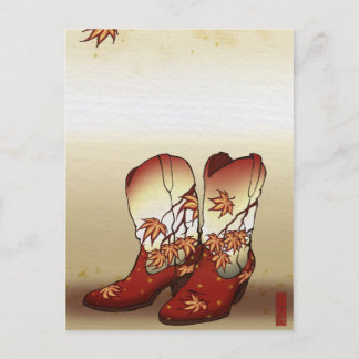 Fallstiefel mit Ahornleaf-Motif Postkarte