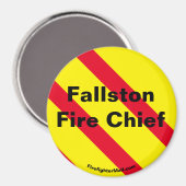 Fallston Fire Chef rot/gelb/schwarz Magnet (Vorderseite/Rückseite)