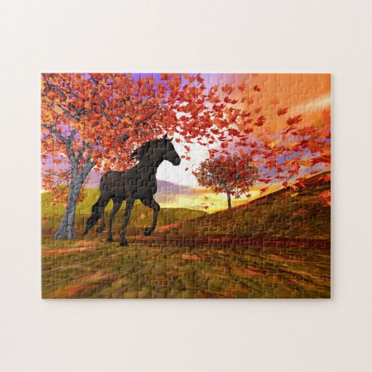 Fallszene und Pferd Puzzle (Horizontal)