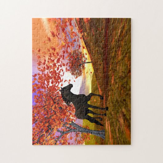 Fallszene und Pferd Puzzle (Vertikal)