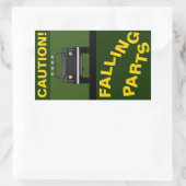 FALLTEILE RECHTECKIGER AUFKLEBER (Tasche)