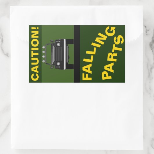 FALLTEILE RECHTECKIGER AUFKLEBER (Tasche)