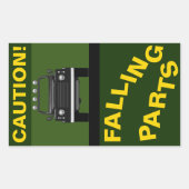 FALLTEILE RECHTECKIGER AUFKLEBER (Vorderseite)