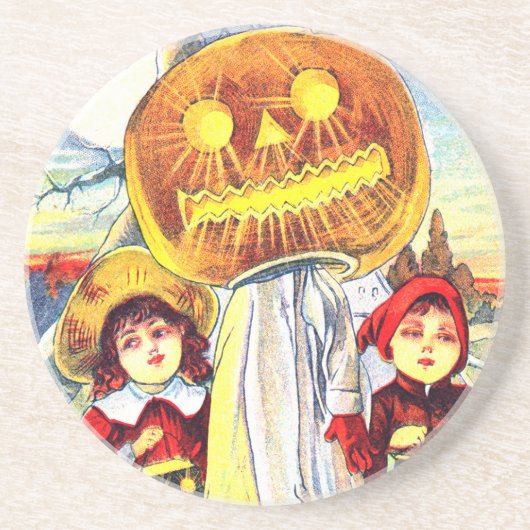 Fallween Pumpkin Ghost Getränkeuntersetzer (Vorne)