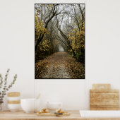 Fallweg führt in Nebel Poster (Küche)