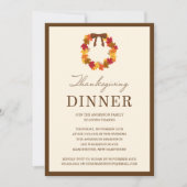 FALLWREATH IM ERNTEDANK-ABENDESSEN BROWNS %PIPE% EINLADUNG (Vorderseite)