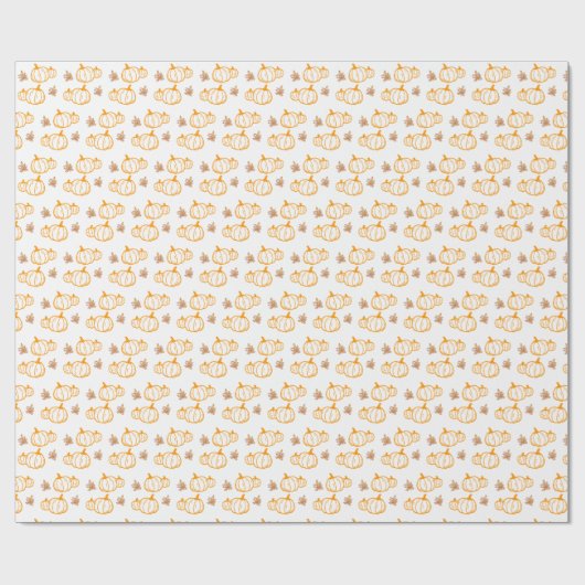 Fallzeit Fun Pumpkins und Blätter Geschenkpapier (Flach)