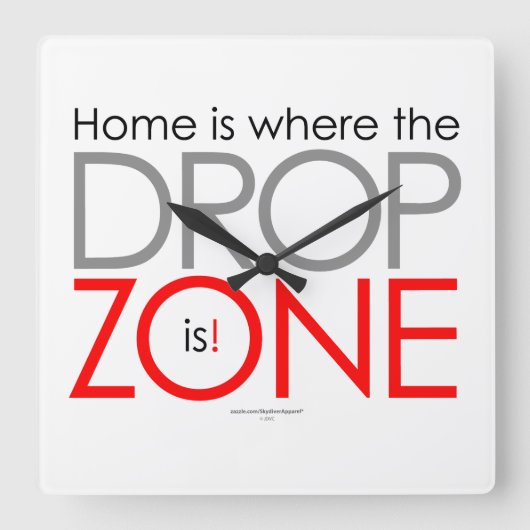 Fallzone für Skydiving Quadratische Wanduhr (Vorderseite)