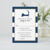 Falmouth Cape Cod mit Herz | RSVP-Menü Hochzeiten RSVP Karte (Stehend Vorderseite)