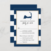 Falmouth Cape Cod mit Herz | RSVP-Menü Hochzeiten RSVP Karte (Vorne/Hinten)
