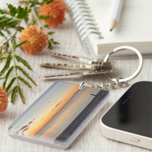 Falmouth Cape Cod Sonnenuntergang Acryl Schlüsselanhänger (Vorderseite rechts)