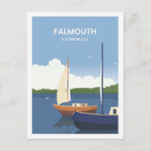 Falmouth Cornwall England Travel Illustration Postkarte (Vorderseite)