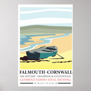 Falmouth Cornwall Reiseplakat Poster