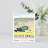 Falmouth Cornwall Reiseplakat Postkarte (Stehend Vorderseite)