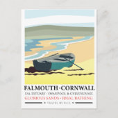 Falmouth Cornwall Reiseplakat Postkarte (Vorderseite)