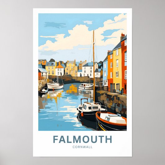 Falmouth Cornwall Travel Print Poster (Vorne)