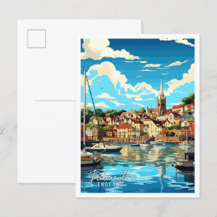 Falmouth England Vintage-Reiseillustration Postkarte