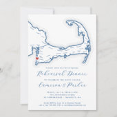 Falmouth MA Lässig Hochzeit Probe Dinner Einladung (Vorderseite)