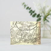 Falmouth, MA Vintag Map Postkarte (Stehend Vorderseite)