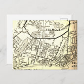 Falmouth, MA Vintag Map Postkarte (Vorne/Hinten)