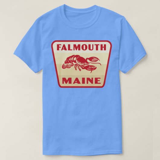Falmouth Maine Retro Abzeichen Tan T-Shirt (Design vorne)