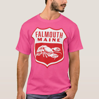 Falmouth Maine Retro Schild Weiß T-Shirt