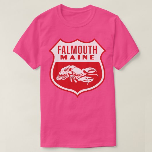 Falmouth Maine Retro Shield White T-Shirt (Design vorne)
