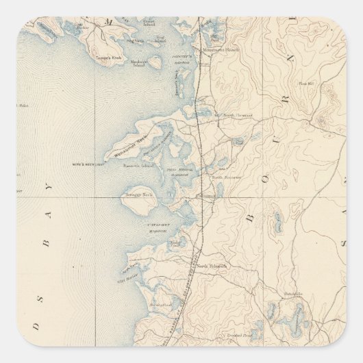 Falmouth, Massachusetts Quadratischer Aufkleber (Vorderseite)