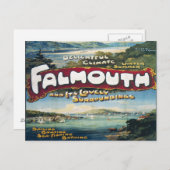 Falmouth Vacation Vintage Image Retro Reise Postkarte (Vorne/Hinten)