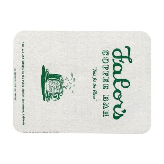Falor's Coffee Bar Menu Magnet (Horizontal)