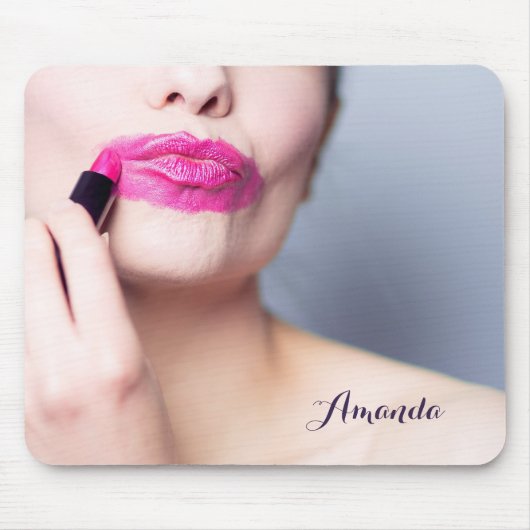 Falsch angebrachtes Lipstick-individuelle Name-Mou Mousepad (Vorne)