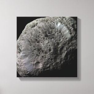 Falsch-Farbeansicht von Saturns Mond Hyperion Leinwanddruck