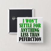 Falsch geschriebenes Perfektion Funny Button Abzei (Vorne & Hinten)