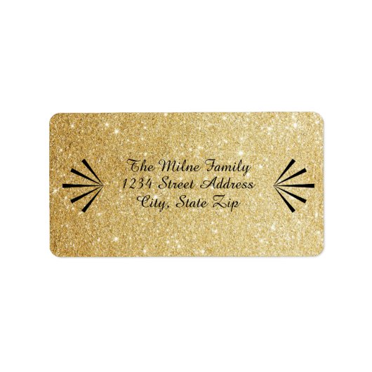 Falsch Gold Glitter Retro - Address Labels Adressaufkleber (Vorne)