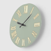 Falsch Gold Metallic Minimum Roman Numbers Green Große Wanduhr (Winkel)